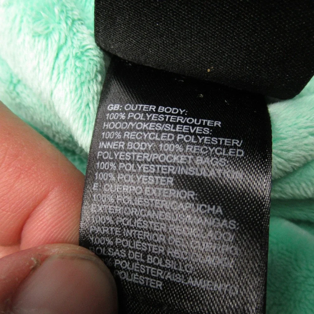 The North Face Jacket Girls XL Aqua‎ Hooded Insulated Reversible Perseus Puffer
